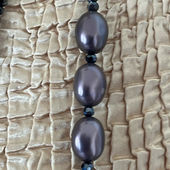 Heidi Daus Genuine Pearl and Hematite 3 Strand Necklece - Picture 6 of 13